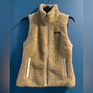 Patagonia Los Gatos Fleece Khaki Zip Up Woman’s Small Vest